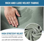 H.VERSAILTEX 4-Pieces Recliner Chair Covers Velvet Stretch Reclining Couch - Image 3