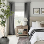 INOVADAY Blackout Curtains, 2-Panel Linen Textured 100% Thermal Insulated Room - Image 3