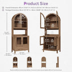 TYBOATLE 75'' Tall Arched Cabinet w/Accessible Storage Area, China Cabinet - Image 2