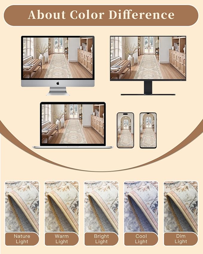 Madane Washable Area Rug 2x3 Small Entryway Rugs Non-Slip, Low Pile Floor Carpet - Image 9