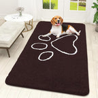 OLANLY Dog Door Mat for Muddy Paws 59x32, Paw Print Design Chenille Mud Mat | by OLANLY