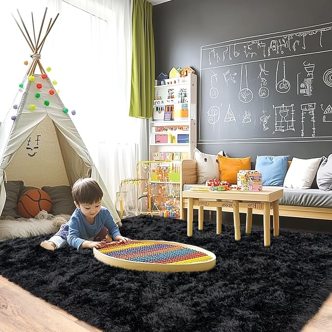 Pionblank 8x10 Rug for Living Room, Fluffy Plush Large Area Rug - Image 4