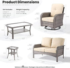 ovios 5-Piece Patio Furniture Set, Outdoor Wicker Sofa - Image 9