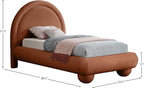 Meridian Furniture MadridCognac-T Madrid Collection Art Deco Twin Bed - Image 3