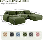Boneless Sectional Couch, No Assembly Required, 117.3” U Shaped Modular Cloud - Image 3