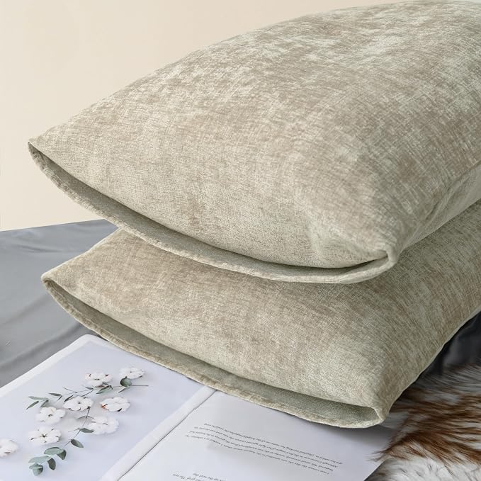 CaliTime Decorative Standard Throw Pillow Covers 26 X 20 Inches Light Taupe | - Image 4