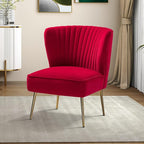 HULALA HOME Velvet Accent Chair, Modern Upholstered Cute Side Chair - Image 9