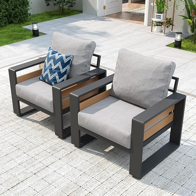 Aoxun Aluminum Patio Furniture Set, 2 Piece Luxury Outdoor Sectional by Aoxun