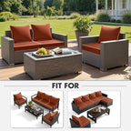 MIULEE Burnt Orange Outdoor Seat Cushion 24x24 Inch Waterproof & 3 Year Fade - Image 5