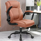 Leather Office Chair, PU Home Computer Desk Chairs - Image 2