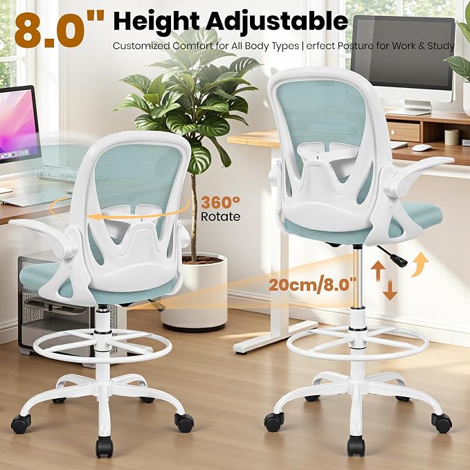 Primy Drafting Chair Tall Office Chair - Image 7