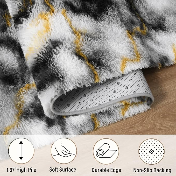 LOCHAS 5x8 Area Rugs Fluffy Living Room Carpets - Image 6