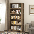 TVU 5-Tier Wooden Bookshelf, 31.5" W Standing Book Shelf - Image 2