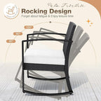 Greesum 3 Pieces Outdoor Furniture Set Patio Bistro Rocking Chairs - Image 2