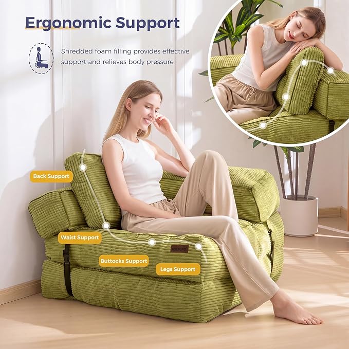 MAXYOYO Folding Sofa Bed, L-Shaped Convertible Sofa - Image 4