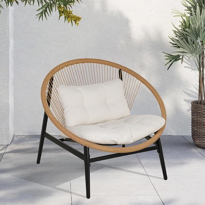 Grand patio 1-Piece Wicker Outdoor Chair, Patio Oversized Chair - Image 5