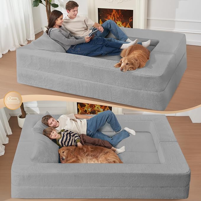 Futon Sofa Bed with Pillow, 3-in-1 Sleeper Sofa Bed with Removable Cover - Image 6