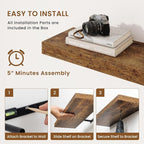fuqing Floating Shelves for Wall, Wall Mounted Wood Floating Shelf - Image 6