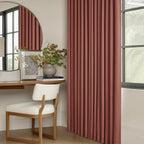 Firebrick 63 Inch Blackout Pleated Linen Curtains - Image 8