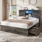 VIAGDO Wooden Bed Frame Queen Size by VIAGDO