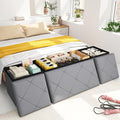 30W Folding Ottoman with Storage Bench, Storage Ottoman Bench, 15W Inches by Unknown