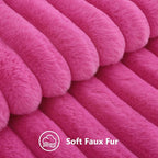 decorUhome Fall Faux Fur Throw Pillow Covers 22x22 Set of 2 Hot Pink | - Image 2