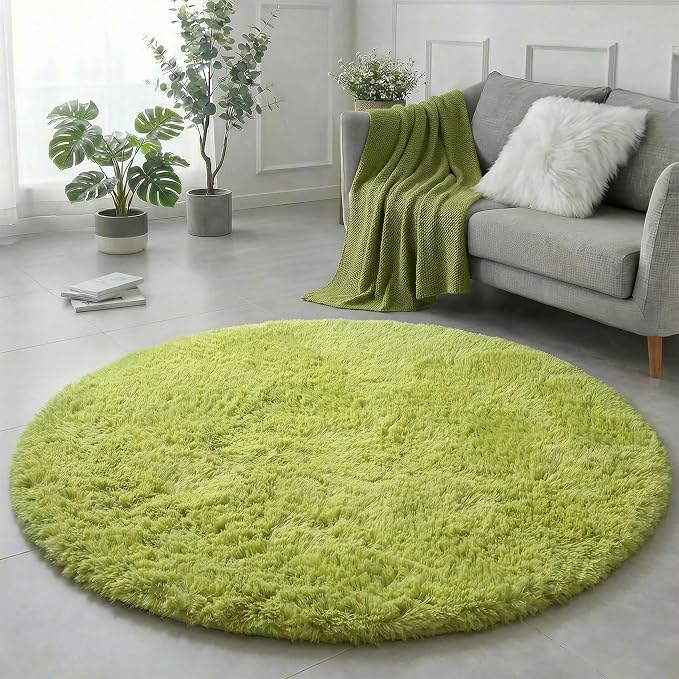 Amdrebio Grass Green Large Round Rug 7Ft - Image 5