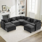 113'' V Shaped Cloud Sectional Sofa, Oversized Deep Seat Couches by WUTUTUEE