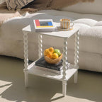 Fultyle White End Table, Small Side Table - Image 2