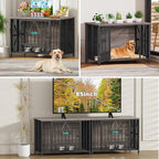 EasyCom Foldable Dog Crate Furniture, 41.3" Dog Crates - Image 7