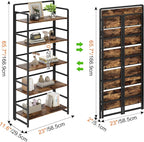 No Assembly Folding Bookshelf, 5 Tiers Collapsible Book Shelf - Image 3