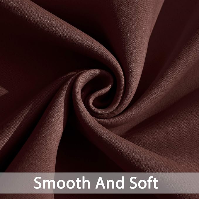 Yakamok Chocolate Brown Room Darkening Curtains 84 inch Sliding Door Drapes | 1 - Image 4