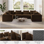 Novilla 141" Modular Sectional Sofa, Modern Cloud Sectional Couch - Image 7
