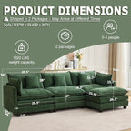 113” Modular Sectional Sofa, L Shaped Cloud Couch - Image 2