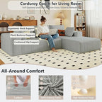 95" Cloud Sectional Couch with L-Shape Chaise, Modular Comfy Sofa Chaise Longue - Image 4