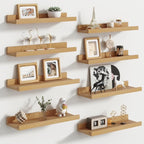 Floating Picture Ledge Shelves Set of 8, 16 Inch Shelves by FLYJOE