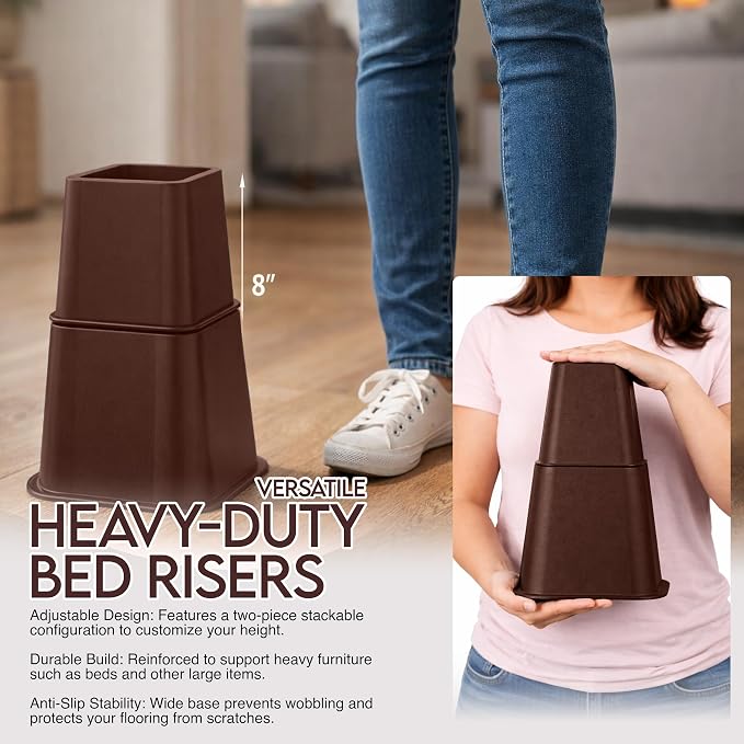 Utopia Bedding Bed Riser, 3 & 5 Inches Adjustable Furniture Risers - Image 3