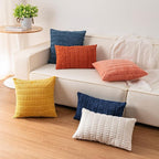 Pack of 2 Corduroy Decorative Throw Pillow Covers 12x20 Inch, Light Grey | Fall - Image 6