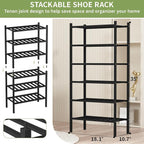 ROMGUAR CRAFT 6-Tier Bamboo Small Shoe Rack, Free Standing Wood Shoe Shelf - Image 3