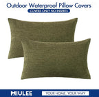 MIULEE Pack of 2 Decorative Outdoor Solid Waterproof Throw Pillow Covers Spring - Image 6