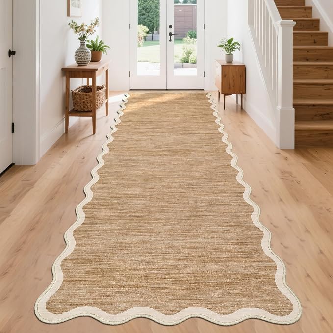 GarveeHome Scalloped Washable Runner Rug 2'6'' x 10' Non Slip Kitchen Rugs | by GarveeHome
