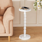 Solid Wood Drink Table, Rubber Wood‌ Small Round Side Table - Image 7