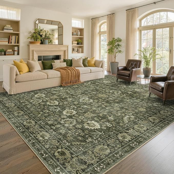 8x10 Ft Large Area Rugs for Living Room, Soft Non-Slip Machine Washable Rug by Lo%CC%80utiRootHome