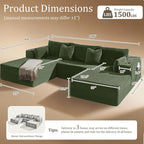 Oversized 108" Cloud Sectional Couch, Comfort U Shaped Boneless Couch - Image 2