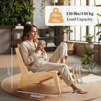 Furlide Rattan Chair 2Pcs, Mid Century Modern Accent Chair, Leisurely Reading - Image 2