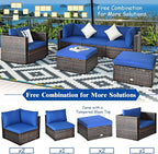 Tangkula 6 Pieces Wicker Patio Furniture Set, PE Rattan Outdoor Sectional - Image 5