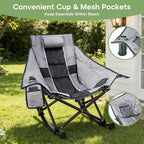 Suteck Oversized Rocking Camping Chair, Thick Padded Folding Rocking Chair - Image 6