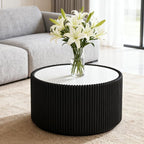 Round Marble Coffee Table Set of 2, 2 Piece White Coffee Table and End Table Set - Image 8