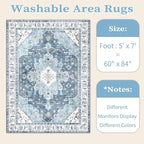 SERISSA 5x7 Washable Non Slip Boho Area Rug - Image 6