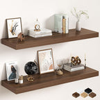Walnut Floating Shelves 48Inch Long, 12 Inch Deep Floating Shelves by FunMemories